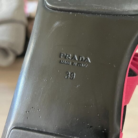 Prada Pink Satin Bow Flat Sandal Woman Size 39 Made in Italy Rare - Picture 9 of 12